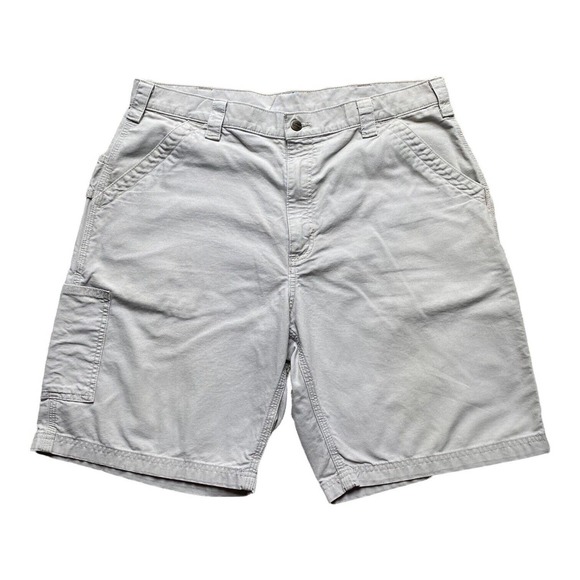 Carhartt Other - Carhartt Shorts Beige Khaki Casual Outdoors Carpenter Logo Pockets Men's Sz 38